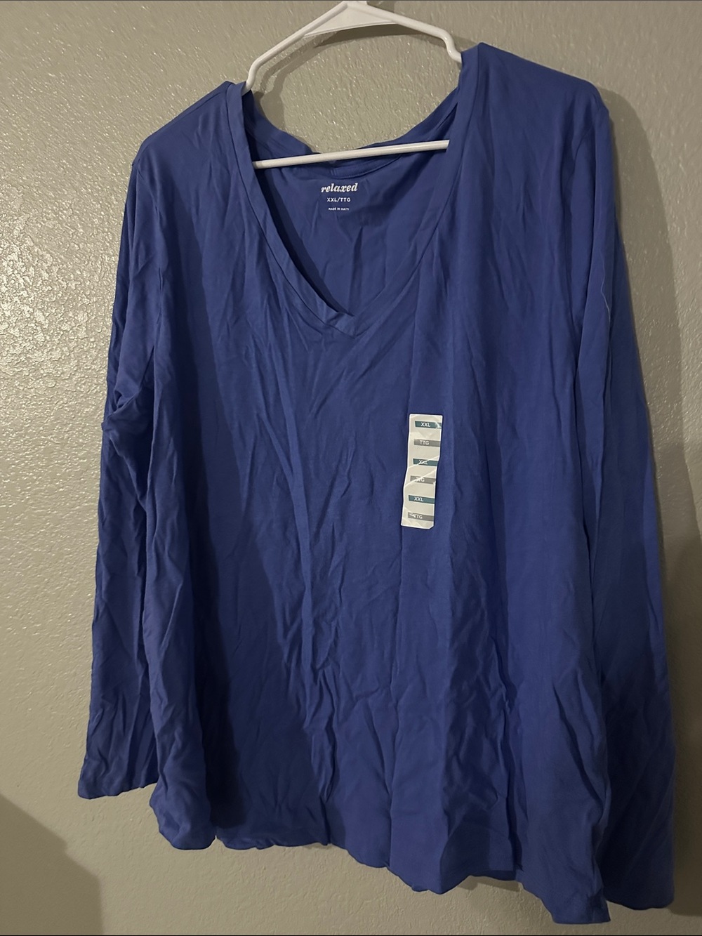Old Navy Relaxed V-Neck Long Sleeve Tee - Royal Blue